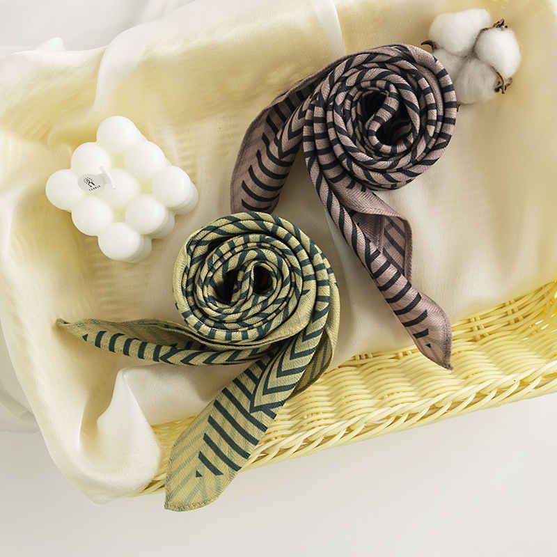 Striped art pocket square scarf retro imitation silk scarves fashionable temperament professional dress shirt scarf scarf woman