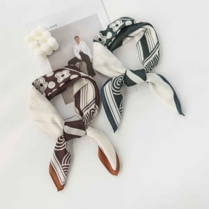 Fresh imitation silk scarf pocket square scarf fashion temperament printed decorative scarf scarf