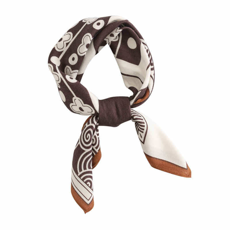Fresh imitation silk scarf pocket square scarf fashion temperament printed decorative scarf scarf