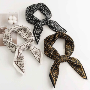 Sweet imitation silk scarves printed fashion scarf spring new thin pocket square