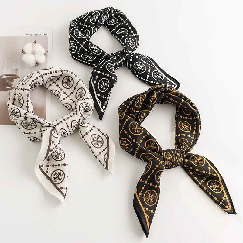 Sweet imitation silk scarves printed fashion scarf spring new thin pocket square