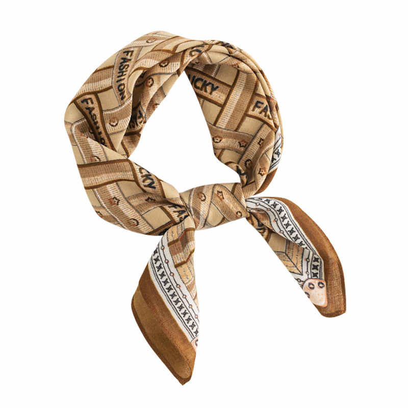 Fashion commuter printed pattern pocket square scarf light luxury imitation silk scarves with decorative professional scarf