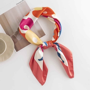 The newstyle sweet flowers imitation silk scarves and fashionable temperament small square scarf lady