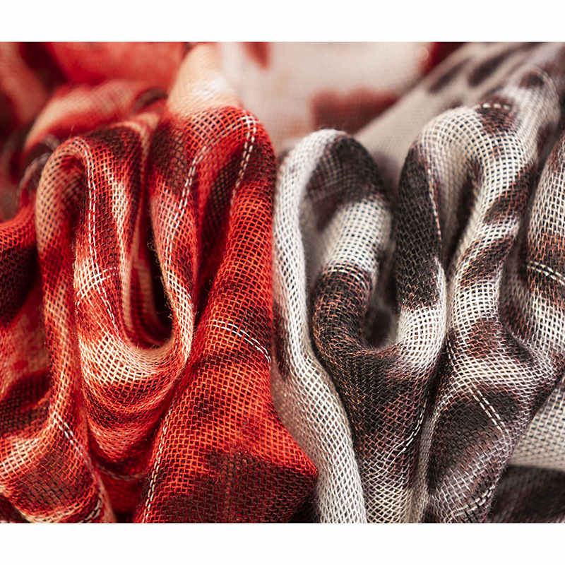 Personality leopard thermal scarf casual printing art retro thin hair style temperament shawl woman