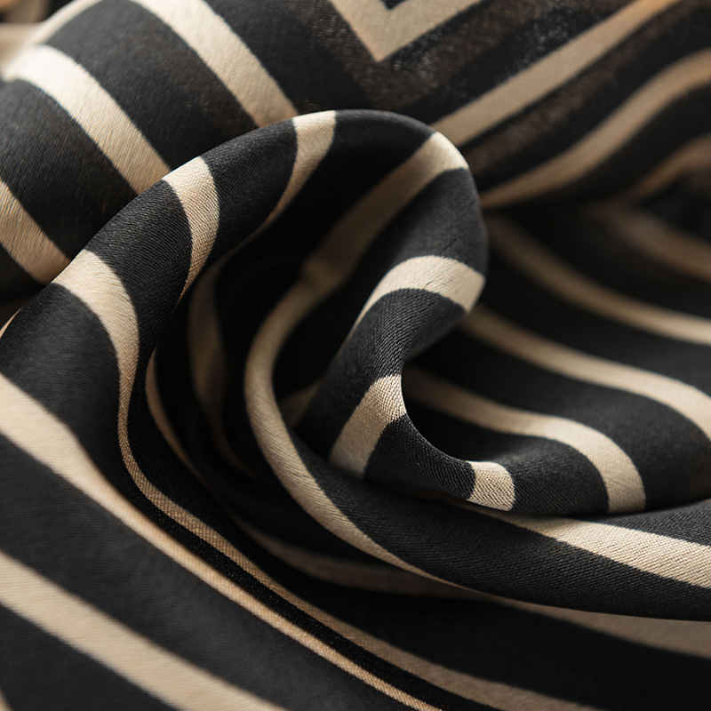 New style simple temperament imitation silk scarf striped shawl sweet professional scarf