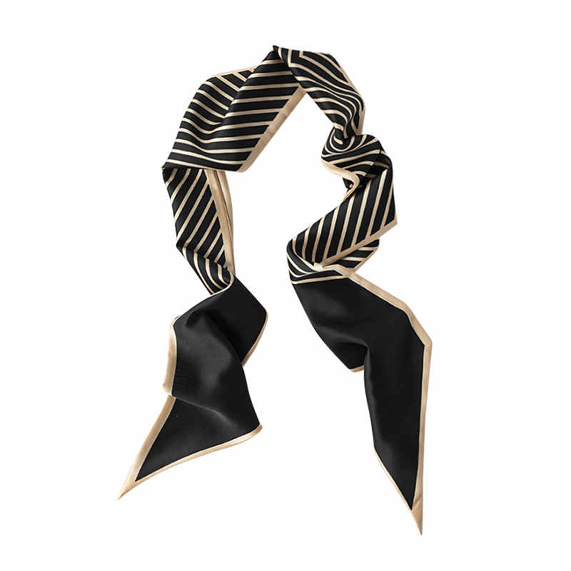 New style simple temperament imitation silk scarf striped shawl sweet professional scarf