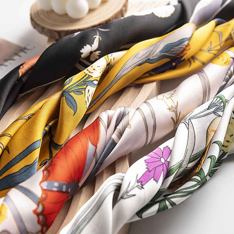 Newstyle small square scarf long imitation silk scarves spring neck scarf sunscreen scarf thin scarf