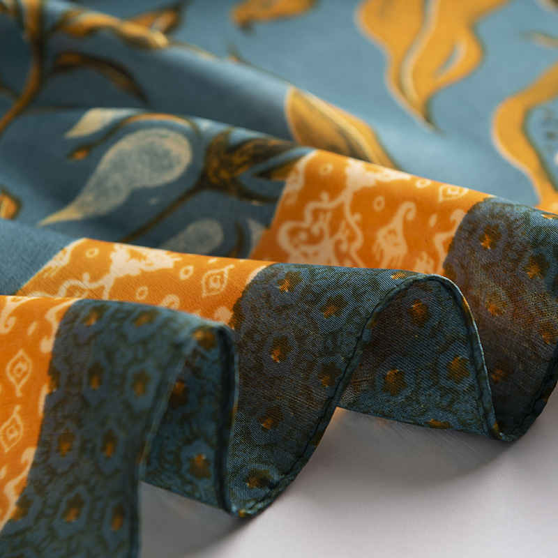 Retro printed silk scarves imitation female fashion artistic temperament pocket square scarf ladies professional suit scarf