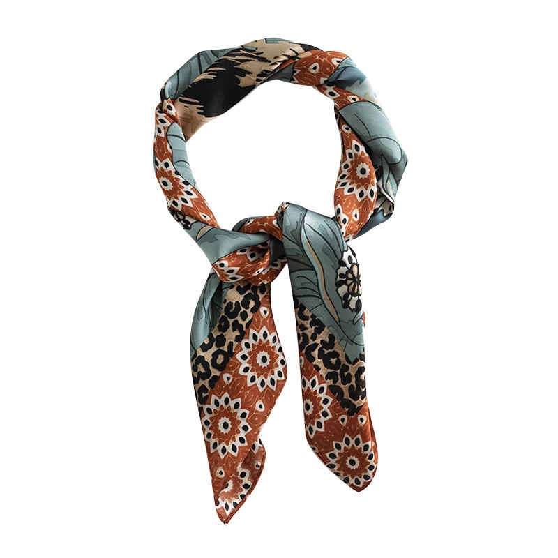Spring imitation silk scarves square scarf fashion retro sunflowers scarves printed ladies head scarf