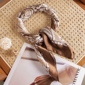 Imitation silk scarves retro thinstyle tiein silk scarves square