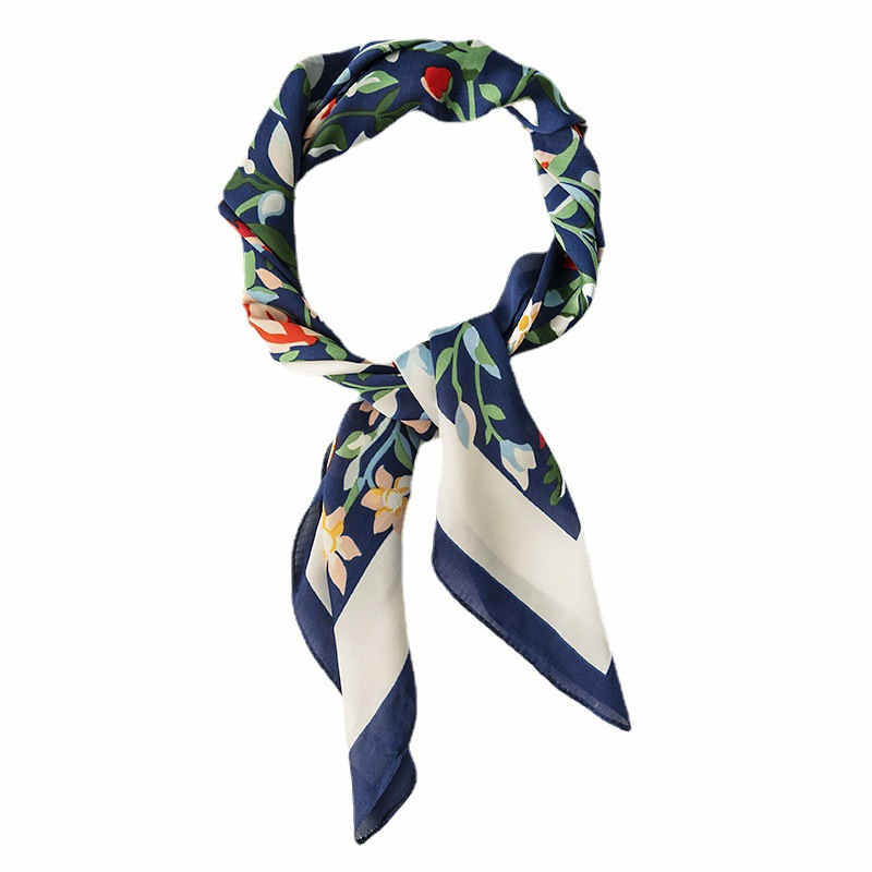 Soft imitation silk scarves flower pocket square thin silk scarves tiein fashion scarf
