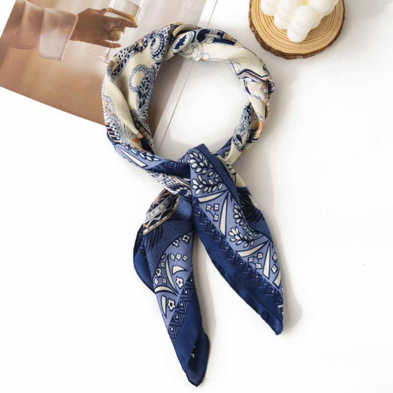 scarves simulation oil painting  pocket handkerchief assorted professional commuting personality scarves