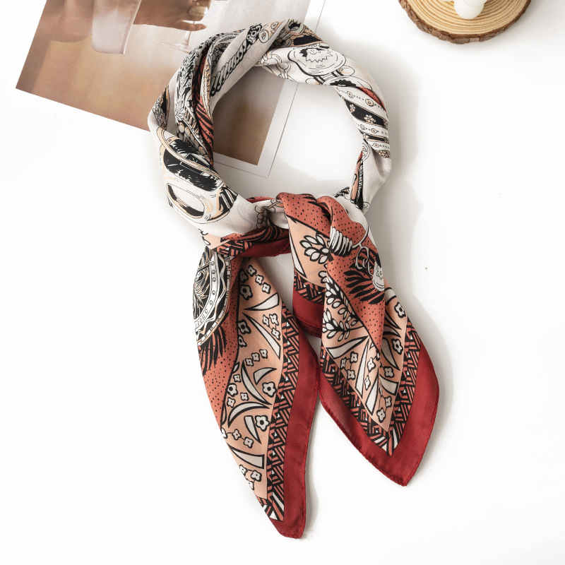 scarves simulation oil painting  pocket handkerchief assorted professional commuting personality scarves