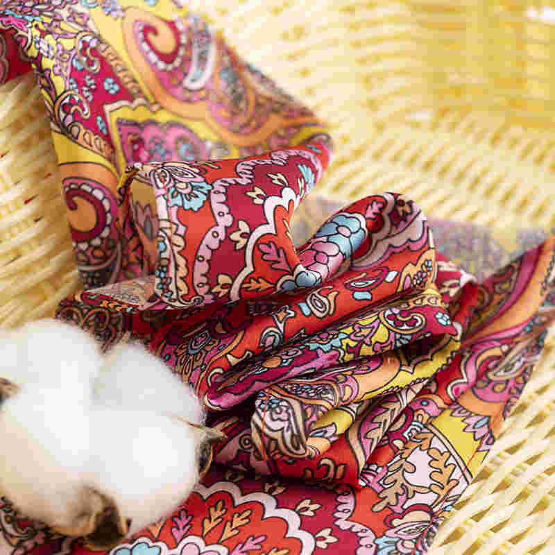 Fashion commuter chiffon scarf new female print with ribbon