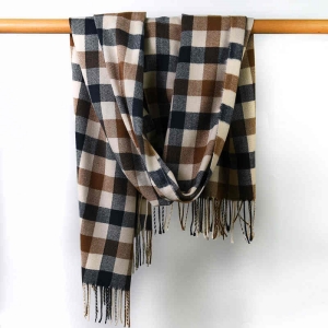 Plaid scarf autumn winter  thickened imitation cashmere scarf shawl retro tassel neck