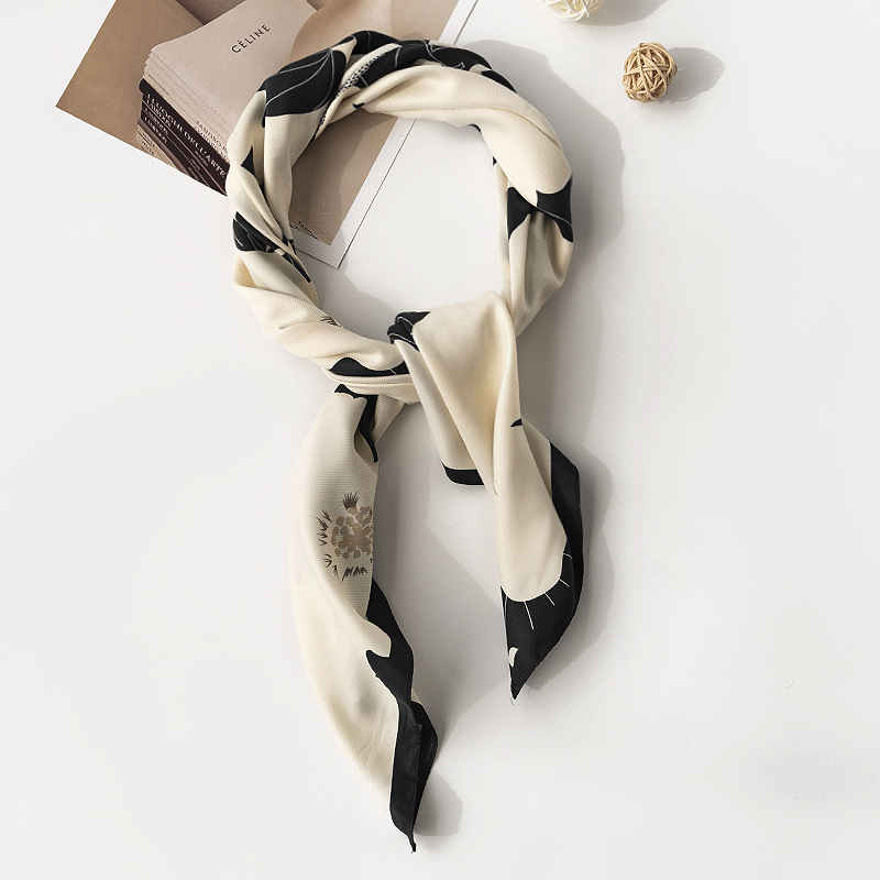 Spring imitation silk scarves fashion commuter small square scarf women with shirt neck thin style scarf