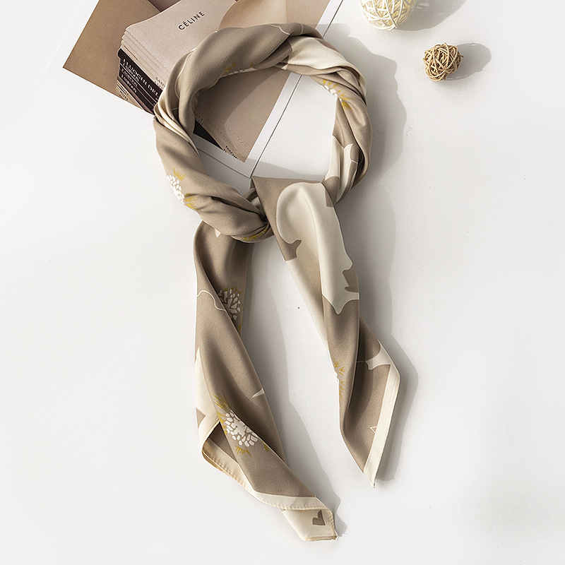 Spring imitation silk scarves fashion commuter small square scarf women with shirt neck thin style scarf