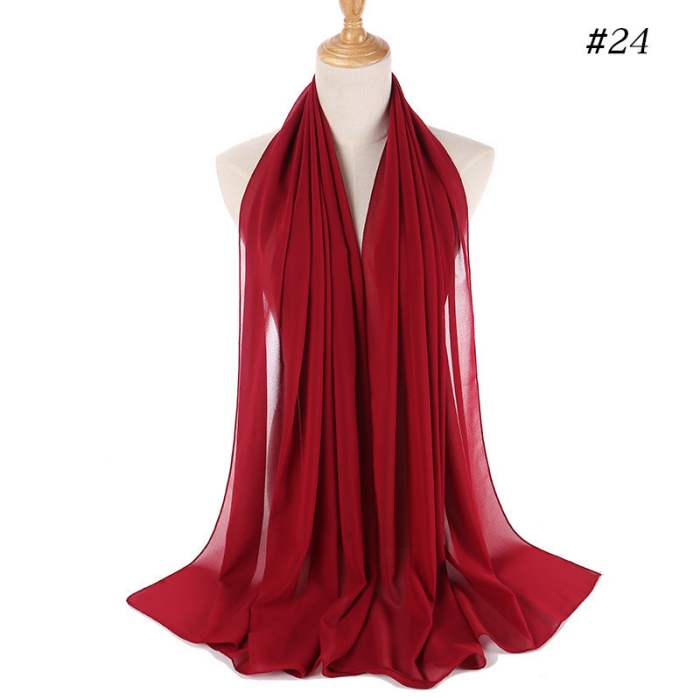 Pearl Chiffon Scarf Female Solid color pearl chiffon scarf women bag turban shawl scarf wholesale