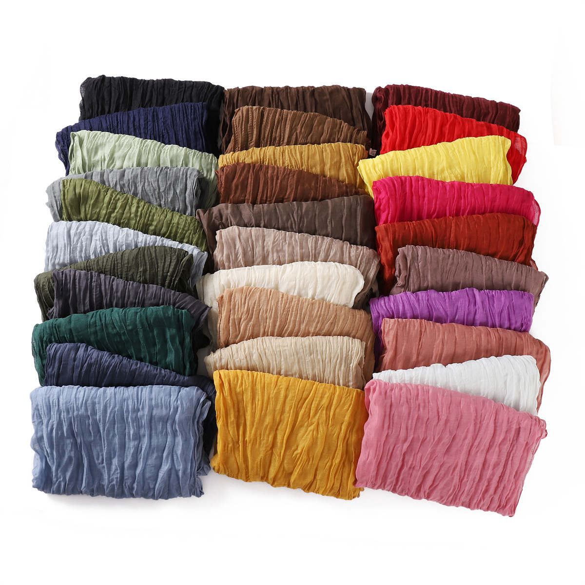 Solid Balinese Fried Dough Twists Silk Scarf