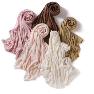 Soft solid color elastic breathable striped hood shawl