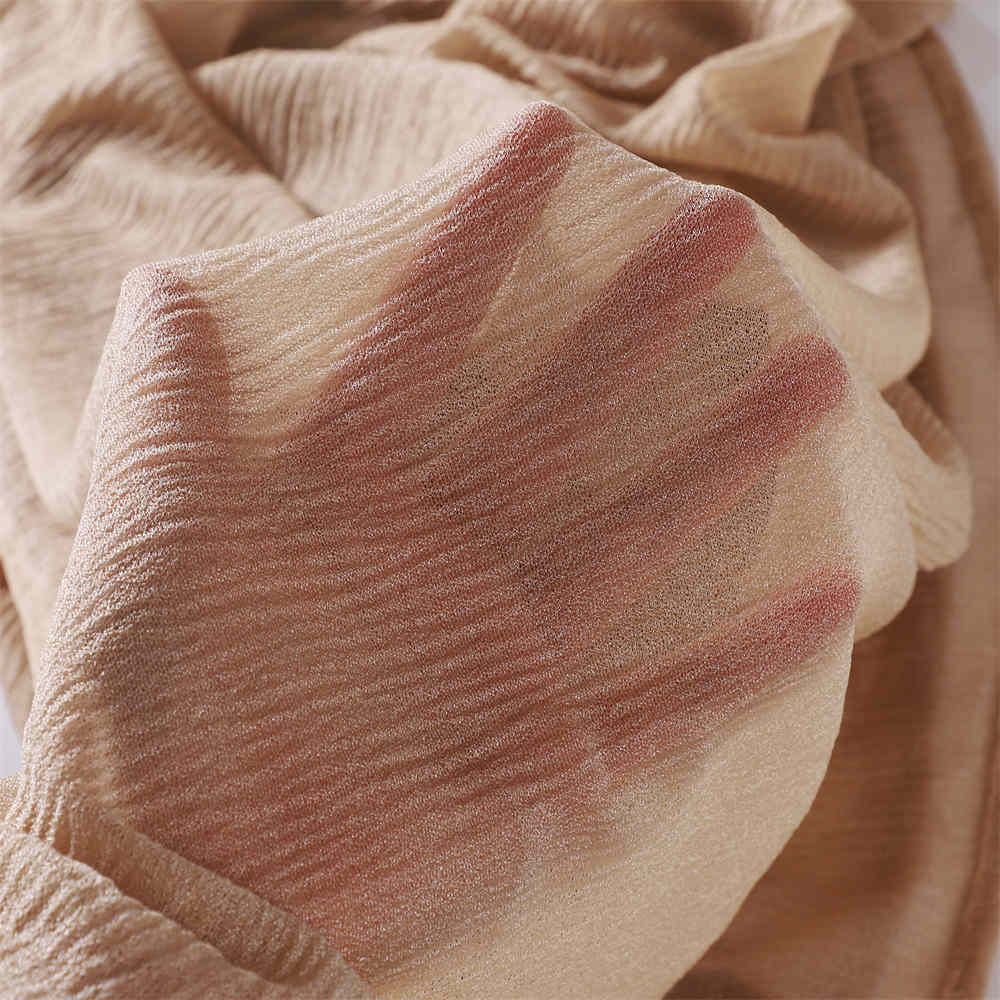 Solid breathable wrinkled scarf