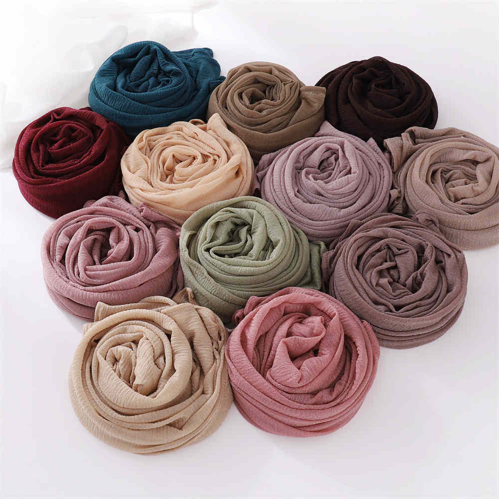 Solid breathable wrinkled scarf