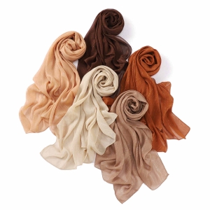Solid silver chiffon scarf fine pleated shawl