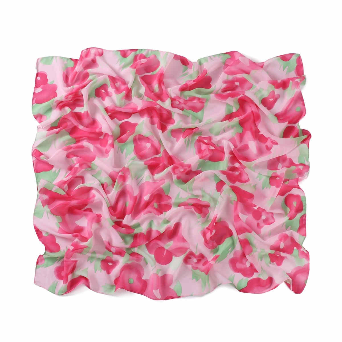 Fragmented Classic Plaid Pearl Chiffon Square Scarf