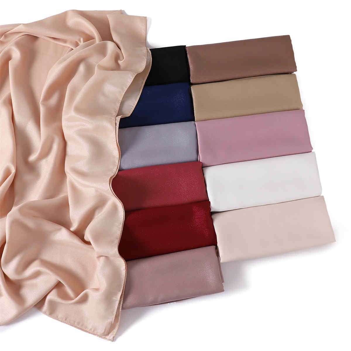 Solid color streamer chiffon diamond random linen long scarf shawl