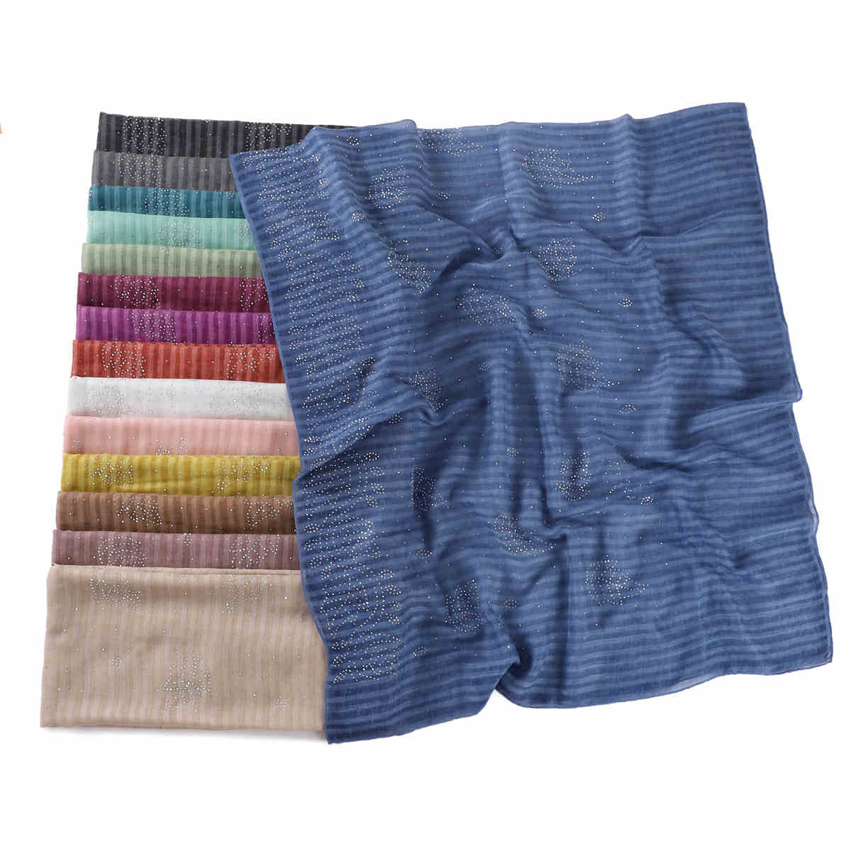 Monochrome cotton  linen scarf shawl