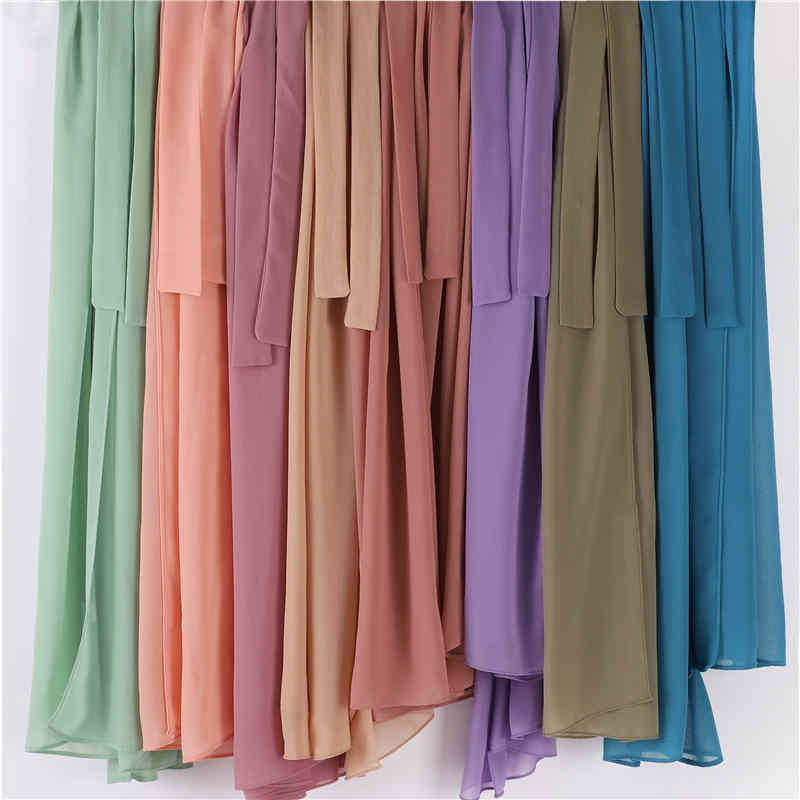 Breathable Solid Pearl Chiffon Strap Scarf Scarf