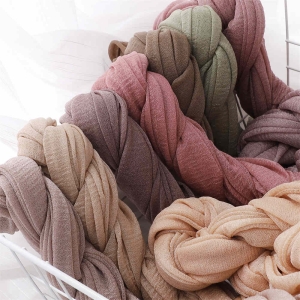 Solid breathable wrinkled scarf