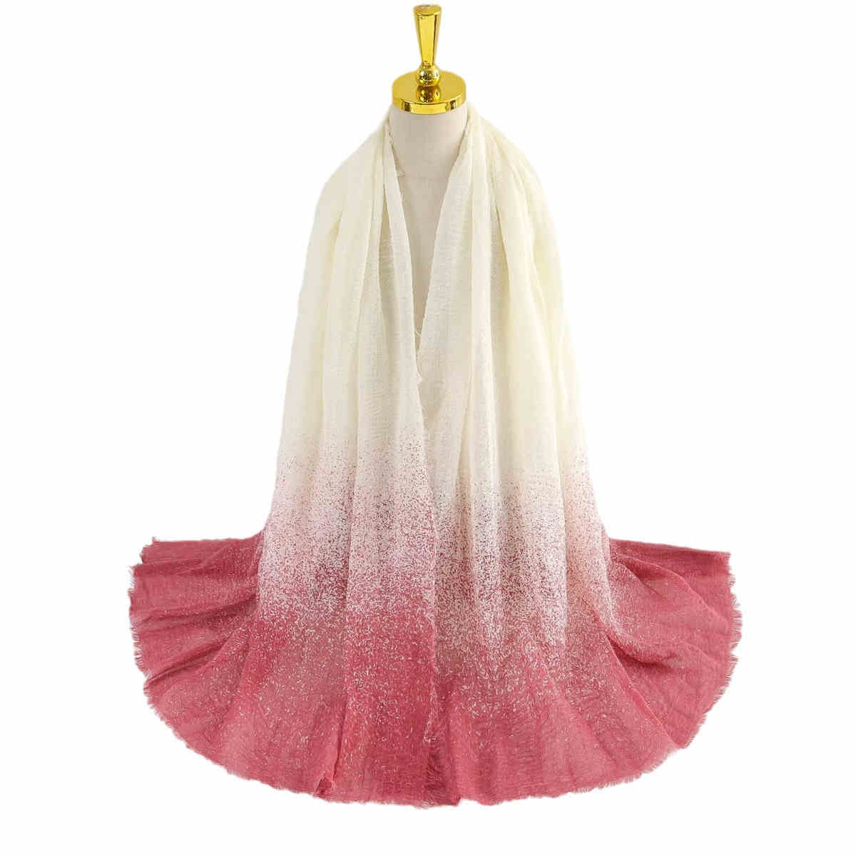 Colorful flow pattern chain loop pearl chiffon printed scarf