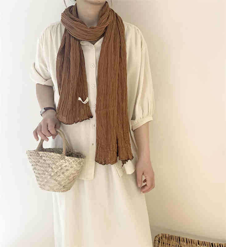 Solid cotton  linen scarf shawl
