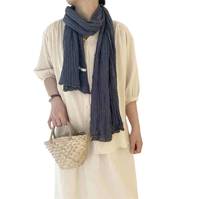 Solid cotton  linen scarf shawl