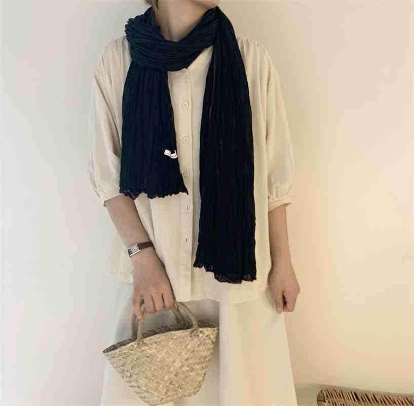 Solid cotton  linen scarf shawl