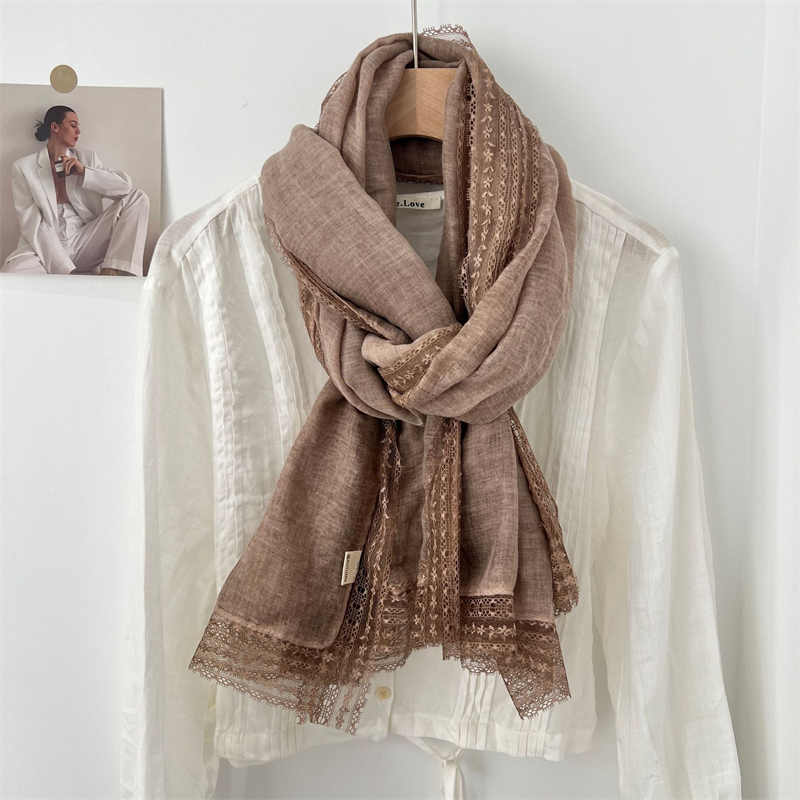 Cotton  linen shawl solid color