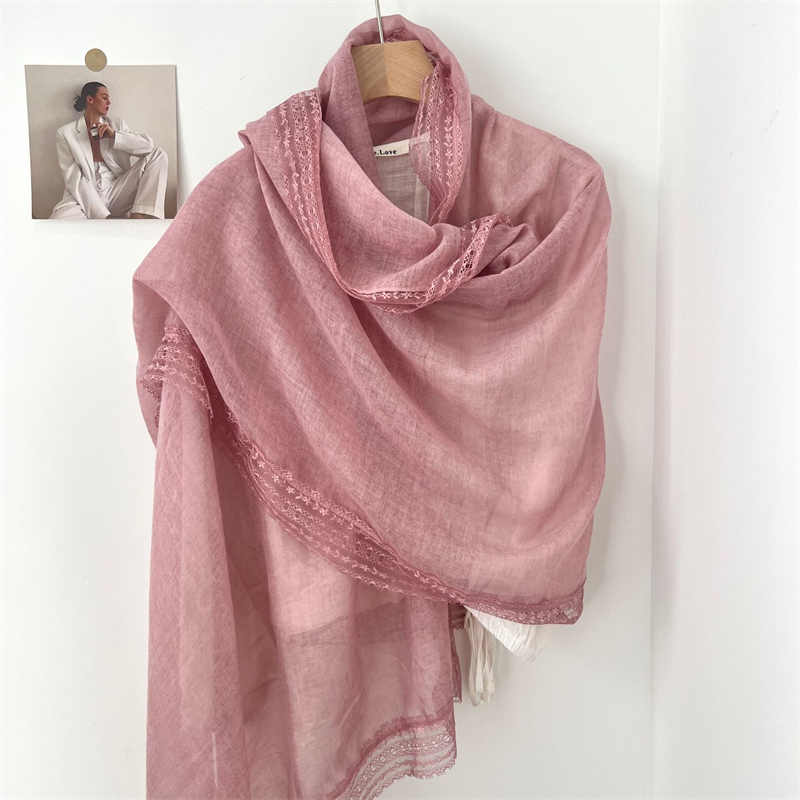 Cotton  linen shawl solid color