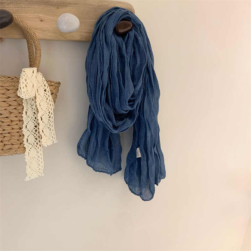 Solid cotton  linen scarf for women shawl