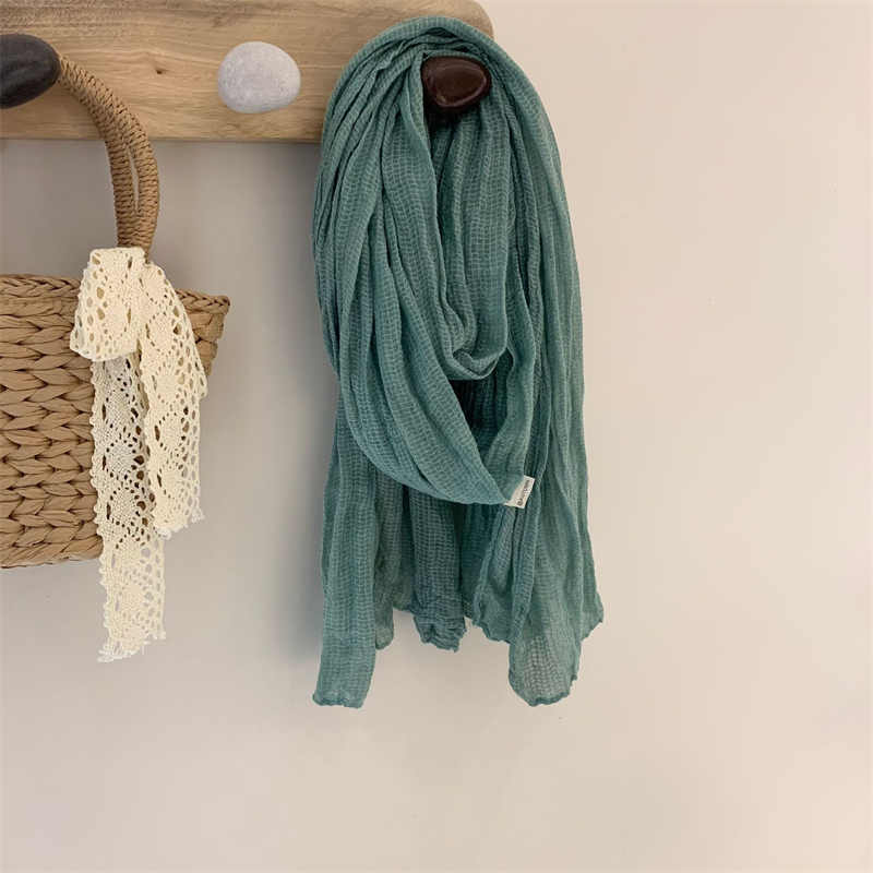Solid cotton  linen scarf for women shawl