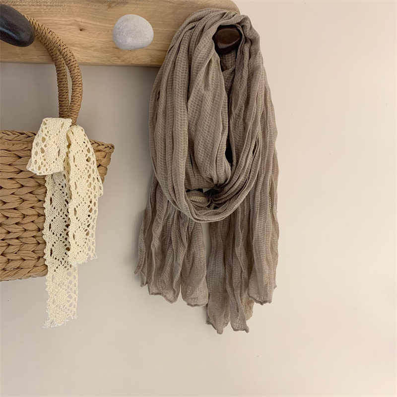 Solid cotton  linen scarf for women shawl