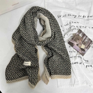 Double layer cotton linen scarf