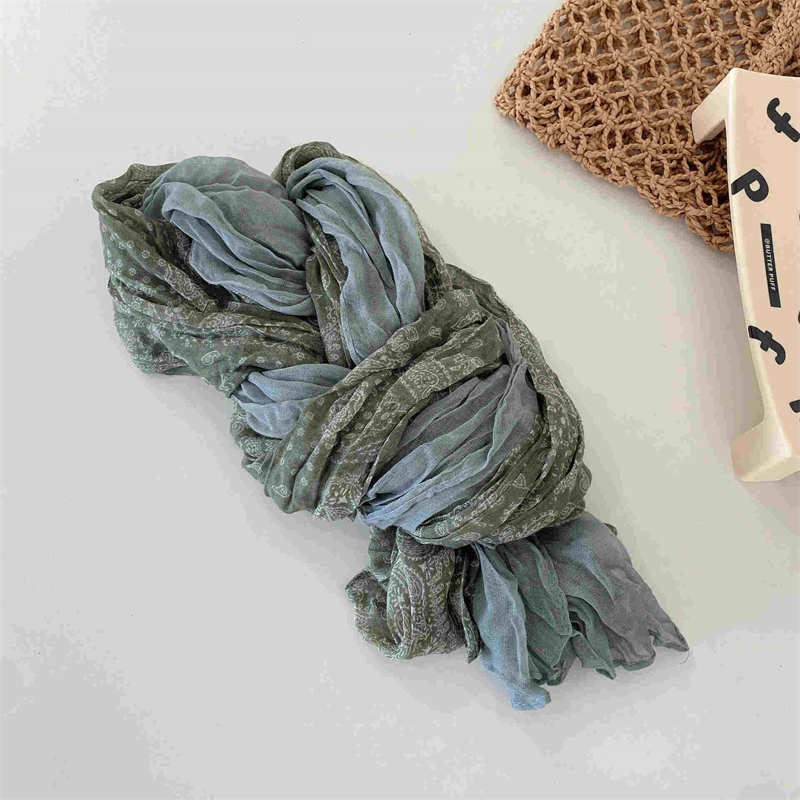 Contrast Scarf Long Soft Hemp Shawl