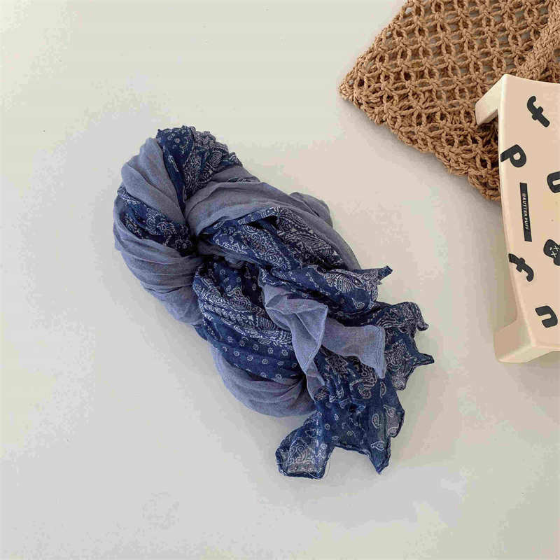 Contrast Scarf Long Soft Hemp Shawl