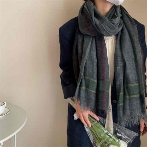 Contrast color patchwork insulation thin plaid autumn long shawl