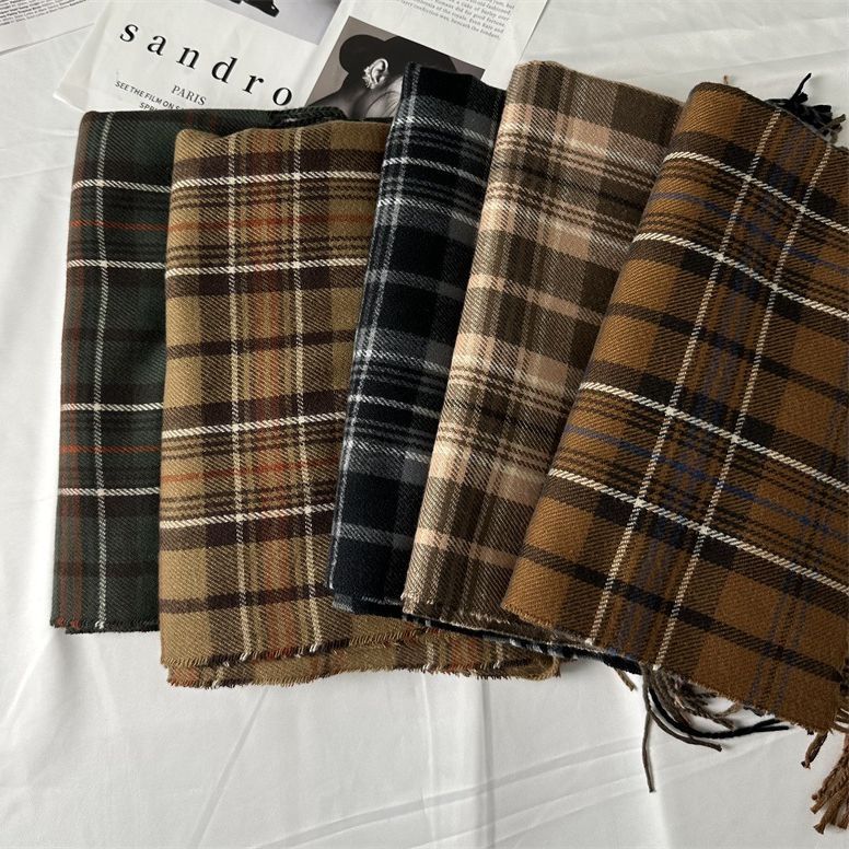 Wholesale Plaid Scarf Cashmere Knitted Scarf