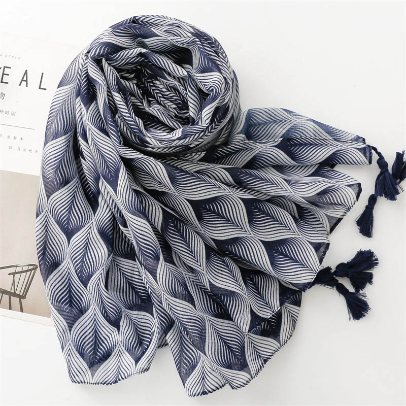 2015 Fashion Cotton Scarf Manufacturer Apparel Leaf Shawl