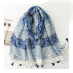 Celadon Scarf Geometric Bali Yarn Shawl Suppliers