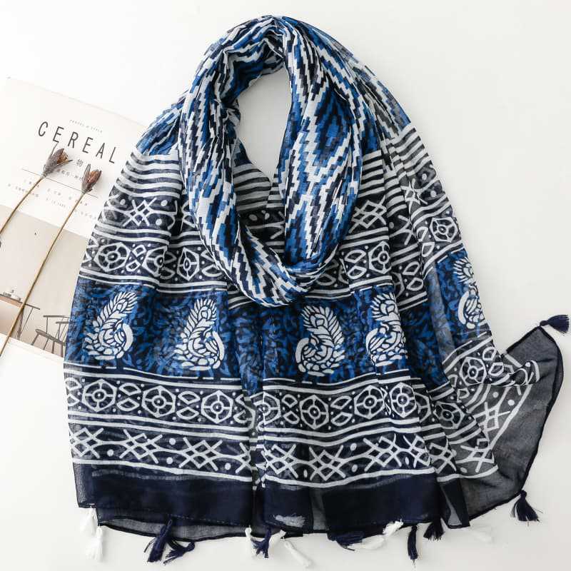 Celadon Scarf Geometric Bali Yarn Shawl Suppliers