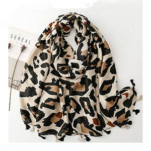 Wholesale Leopard Scarf Tassel Women Shawl